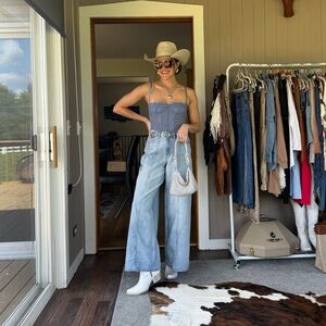 Stylish Light Blue Wide-Leg Jeans